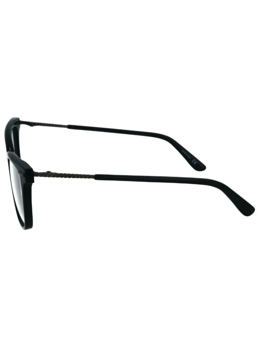 New Bottega Veneta Women's Eyeglasses Square Rectangle Shiny Black